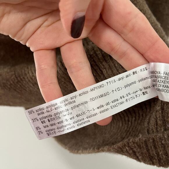 Zara Brown Fuzzy Sweater Size XL - Picture 4 of 5